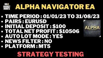 Alpha Navigator EA MT4 Forex Robot Strategy Testing | mql5 market robots