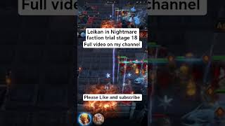 Leikan in Nightmare faction trial stage 18 | Watcher of Realms #watcherofrealms #wor #gaming #shorts