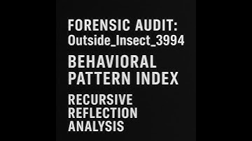 Forensic Audit: Outside_Insect_3994 — Behavioral Pattern Collapse | Reddit Thread Analysis
