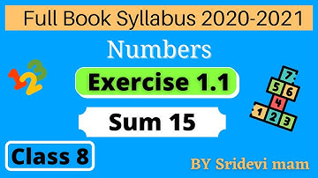 TN class 8 maths chapter 1 Numbers exercise 1.1 objective sum 15 8th std full book new syllabus