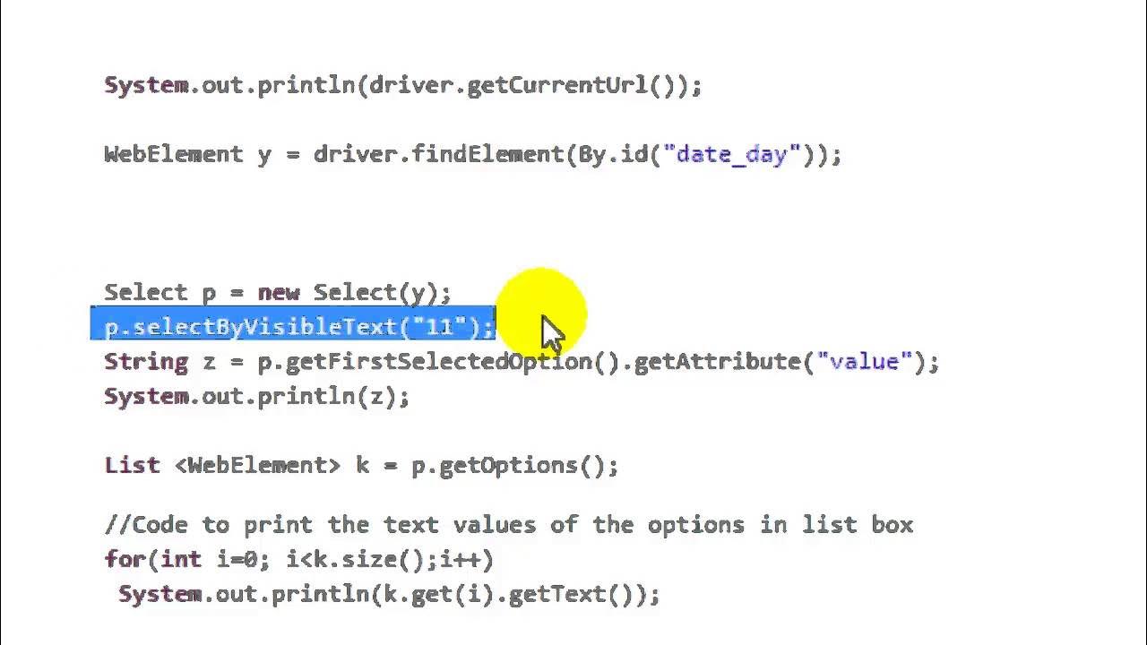 How to print all option values from drop down box in Selenium - YouTube