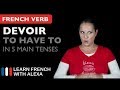 Devoir (to have to) in 5 Main French Tenses