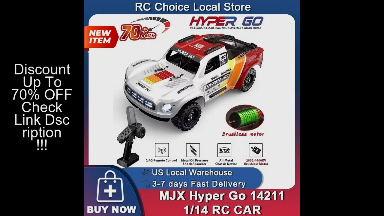 MJX HYPER GO 14211 Racing Car 1/14 Short Truck 45A ESC Brushless Motor 47 KM/H Large Foot 4WD RC Car