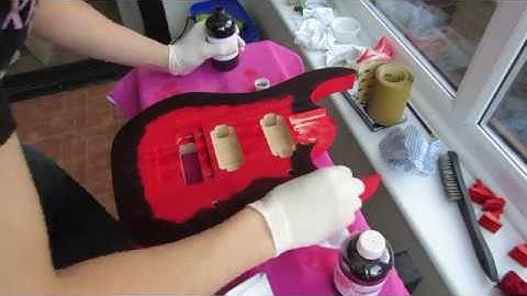 7 String Kit Guitar Build - Part 3 - DIY Fade / Burst dye colouring