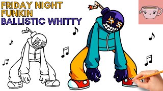 How To Draw Ballistic Whitty - Friday Night Funkin | FNF |  Easy Step By Step Drawing Tutorial