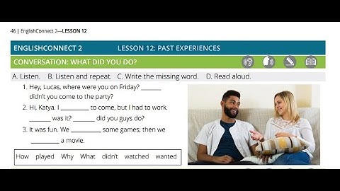 HOMEWORK LESSON 12 ENGLISH CONNECT 2
