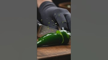 Spicy Green Chili Cutting ASMR 🫑 | Super Satisfying Crunch & Slice Sounds | Relaxing Kitchen Sounds🔪