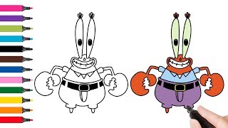 How to draw Mr. Krabs SpongeBob Square Pants. Step by step crab drawing. Рисуем краба. 怎样画蟹老板