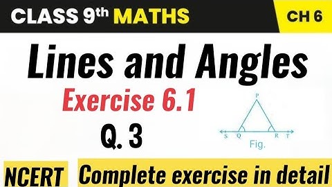 Class 9 Maths Chapter 6 || Lines and Angles || Exercise 6.1 || Q.3 || NCERT