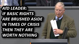 Speech On Germanys Coronavirus Law By Afd Chairman Alexander Gauland, German With English Subles