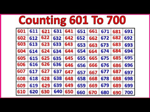 Counting 601 To 700| 601 602 603 604 | 601 To 700 numbers | ginti in english | 601
