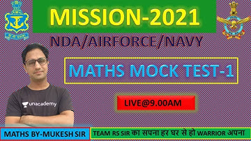 Maths MOCK-TEST - 01 //NDA-AIRFORCE-NAVY // BY-Mukesh Sir //@R.S SIR