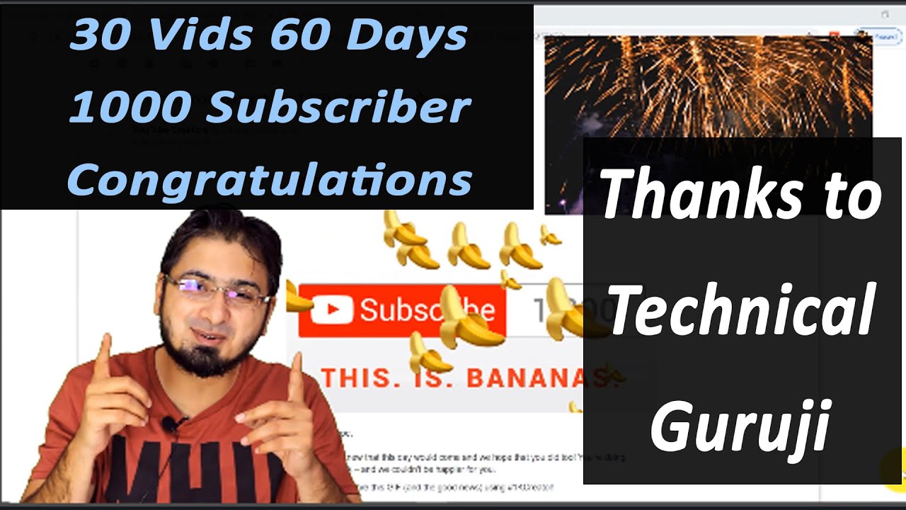 #1KCreator! Congratulations First 1000 Subscribers | Technical Guruji ...