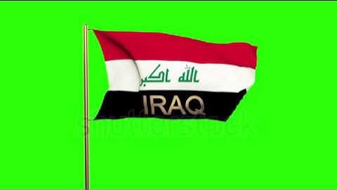 Iraq flag with title waving in the wind. Looping sun rises style. Animation loop Stock video by