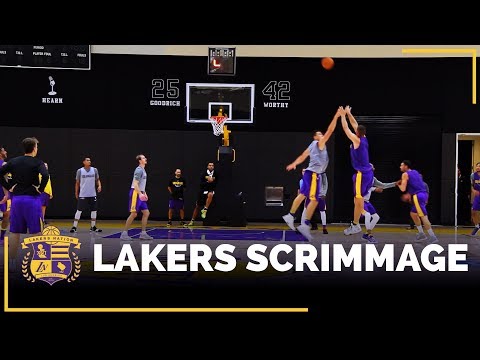 Lakers 5-On-5 Practice Scrimmage Footage: Kyle Kuzma, Brook Lopez, Larry Nance Jr.