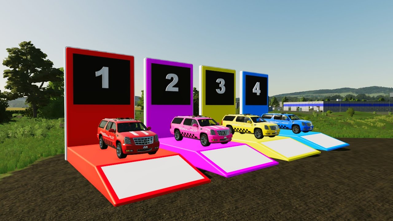 TRANSPORTING CARS POLICE SUV IN FS 22 | Farming Simulator 22