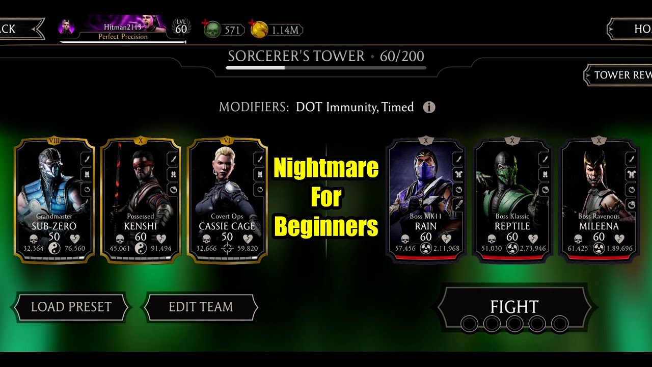 Fatal Sorcerer's Tower Boss 60 With Gold Team + Reward | MK mobile