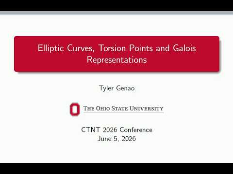 Elliptic Curves, Torsion Points, and Galois Representations - Tyler Genao (Ohio State) Episode cover
