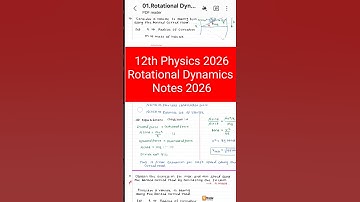 12th Physics Rotational Dynamics 2026 Notes free pdf Download