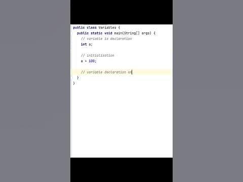 Variables declaration and initialization in java - YouTube