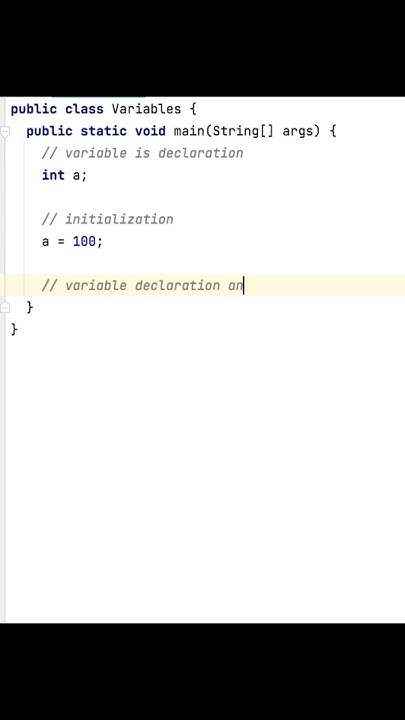 Variables declaration and initialization in java - YouTube