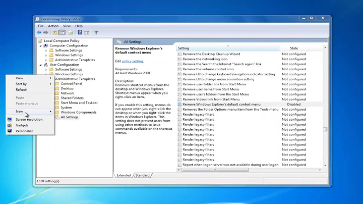 How To Enable or Disable Right Click in Windows 7