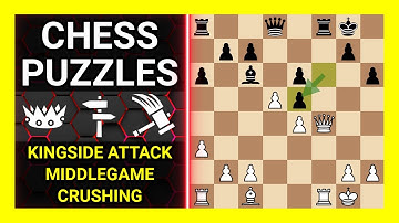 Chess Puzzles to Practice. Themes: Kingside attack, Middlegame, Crushing. Learn Chess