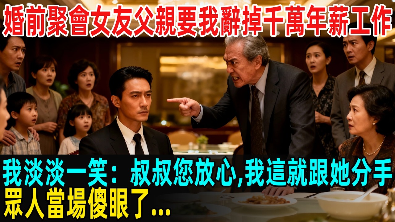 婚前聚會女友父親要我辭掉千萬年薪工作，我淡淡一笑：叔叔您放心，我這就跟她分手，眾人當場傻眼了...#故事頻道 #感人壹幕 #分享#老年生活 #人生感悟