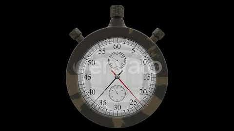 60 Second Countdown Clock - Military Stop Watch Alpha Loop Motion Graphics