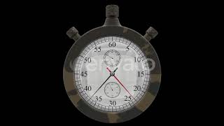 60 Second Countdown Clock - Military Stop Watch Alpha Loop Motion Graphics