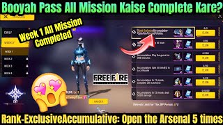 Open the Arsenal 5 times Complete | FF Mission Open The Arsenal 5 Times | Booyah Pass Mission