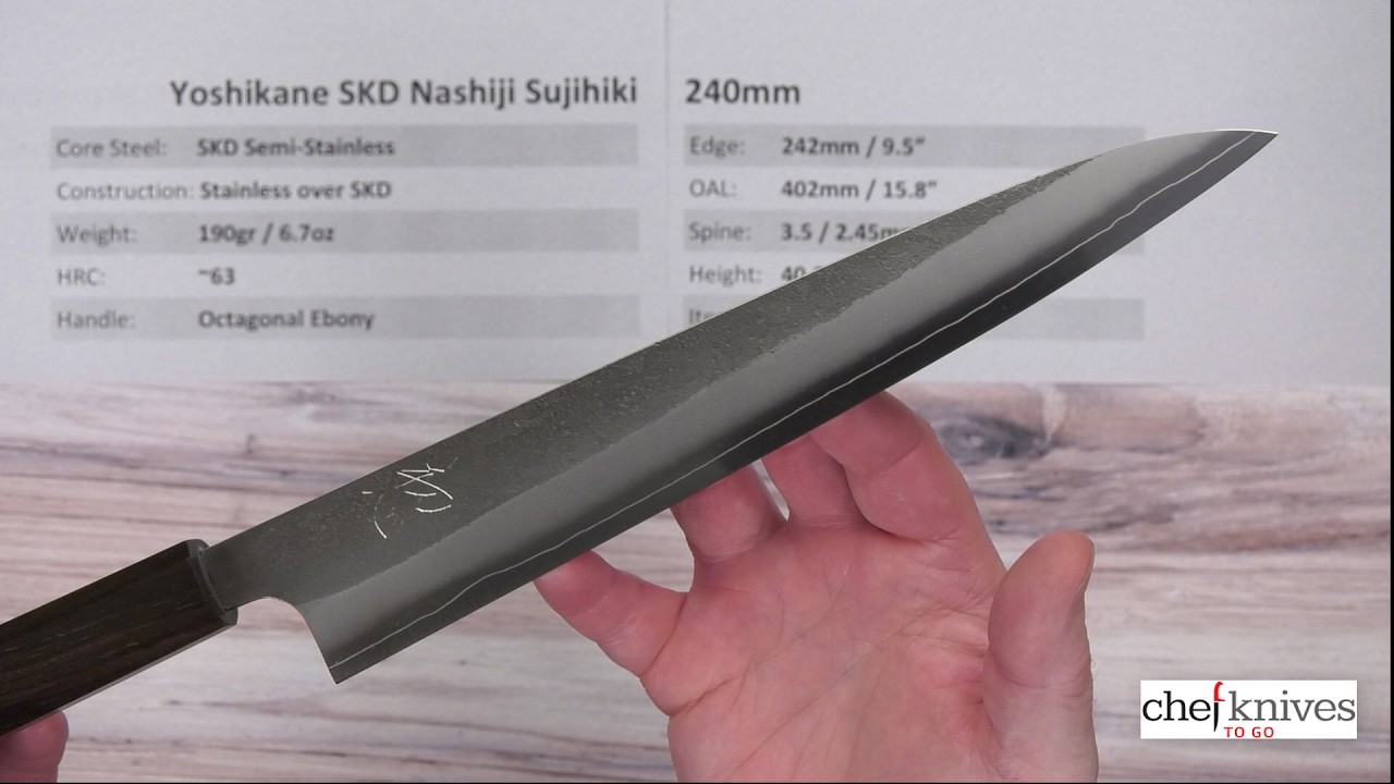 Yoshikane SKD Nashiji Sujihiki 240mm|Chef Knives To Go