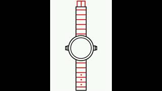 How to draw a watch step by step#shorts رسم ساعة يد خطوة بخطوة