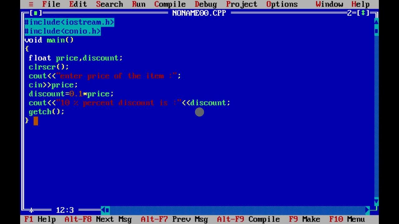 program to input price of an item from user and calculate discount as ...