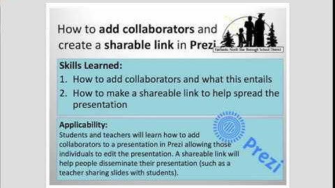 How to add collaborators and make a shareable link in Prezi