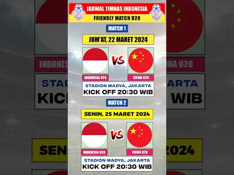 Jadwal Uji Coba Timnas Indonesia U20 vs China U20 - Live Indosiar #shorts
