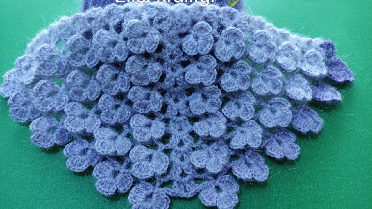 ÇİÇEK BAHÇESİ ŞAL YAPIMI ✔️ 3D ÖRGÜ ŞAL YAPIMI ✔️ FLOWER GARDEN SHAWL MAKING✔️
