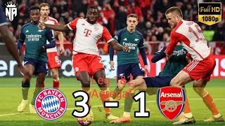 Bayern Munchen vs Arsenal (3-2) agregat, Leg 1&2 Quarter final UCL 2024 - Highlight & Goals