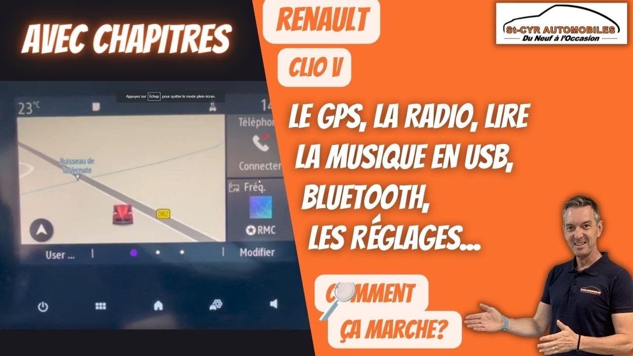 RENAULT Clio 5, Captur...easy link 7" Guide complet GPS, radio
