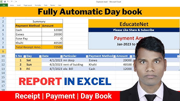 How to create Day Book Report in Excel in Nepali/Hindi step by step_2023
