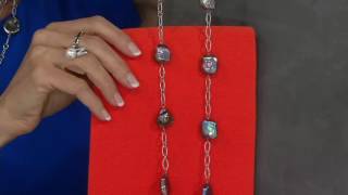 Honora Black Coin Cultured Pearl Sterling 36" Station Necklace on QVC