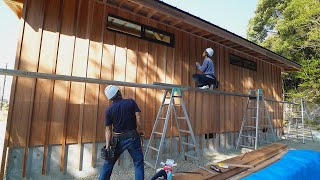 【超田舎風】久々に釘3000本の目板張り。お寺に付く大きな物置小屋を建てたら懐かしくなった【大工仕事 前編】