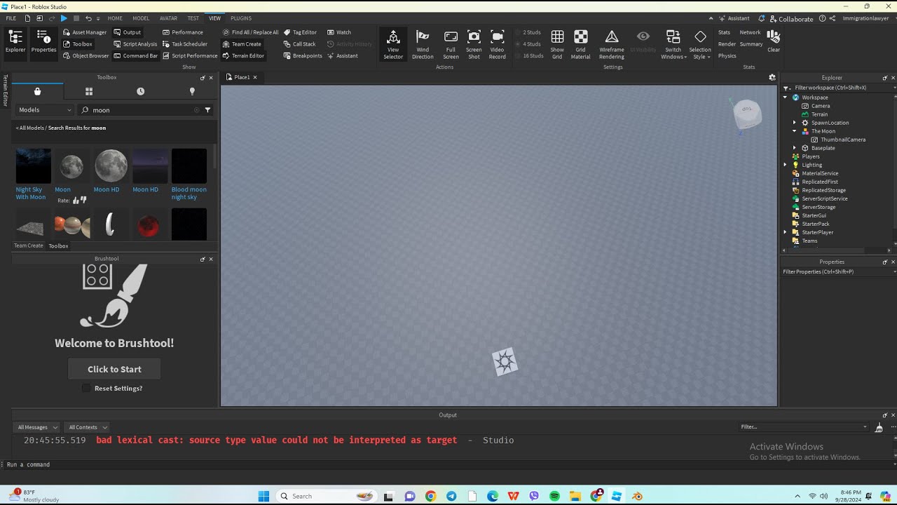 Day 1 of scripting in roblox studio - YouTube
