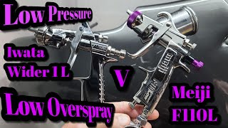 Anest Iwata Wider 1 L v Meiji F110L, Low Overspray Home Use Spray Guns LVLP