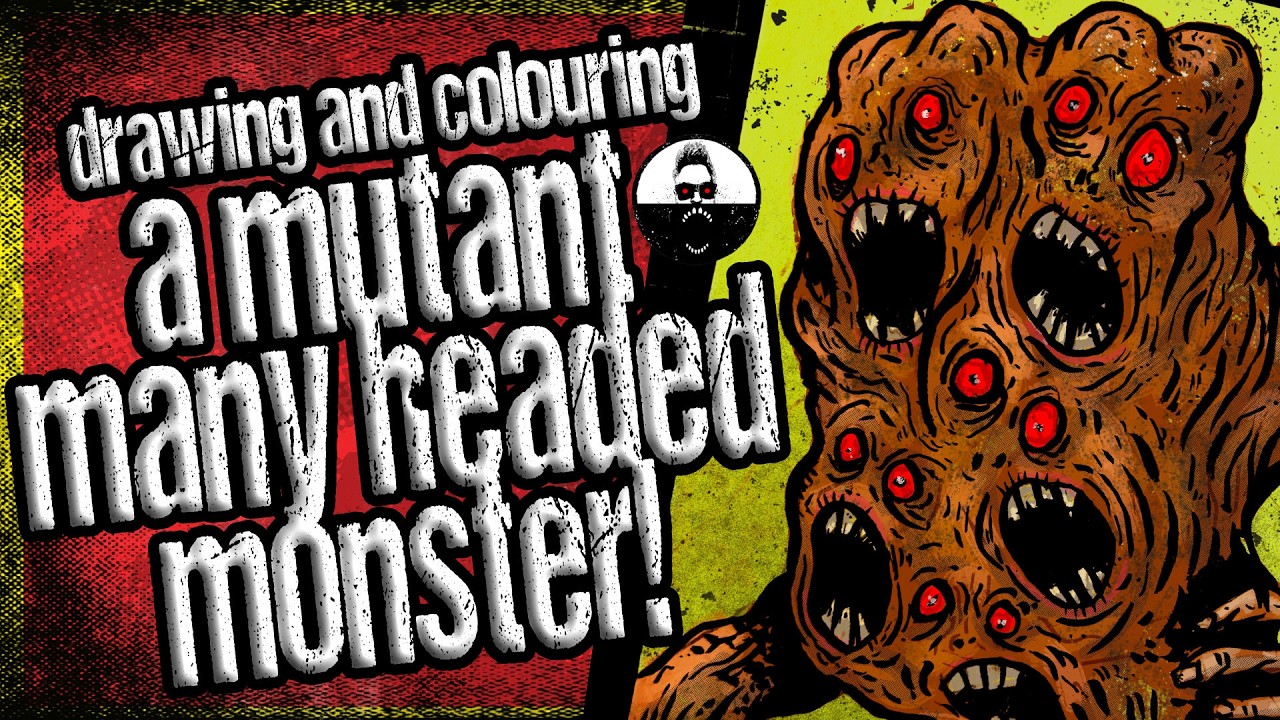 Drawing a Scary Mutant Monster Without Anatomy | Inking and Digital Colour Process #makeweirdstuff
