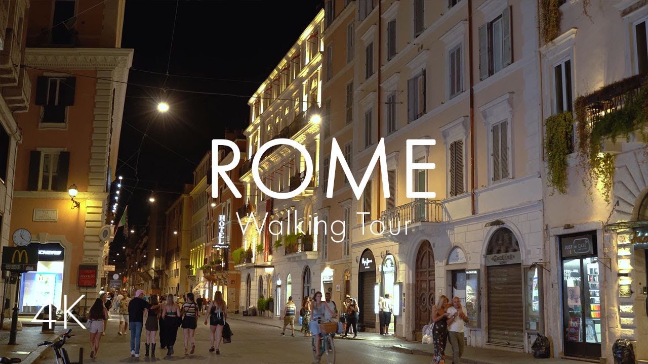 rome free walking tour night