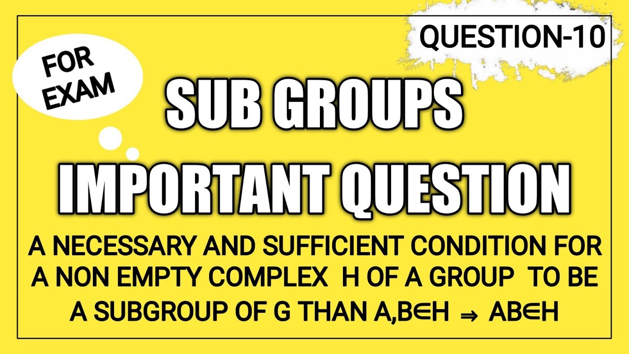 Subgroup theorem-10|Mathematics|Abstract algebra
