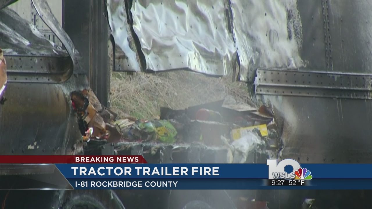 Tractor-trailer fire causing delays on I-81 in Rockbridge County - YouTube