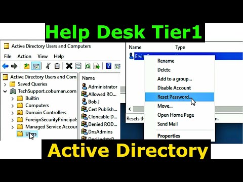 Help Desk Tier1 Active Directory User Account Unlock and reset password