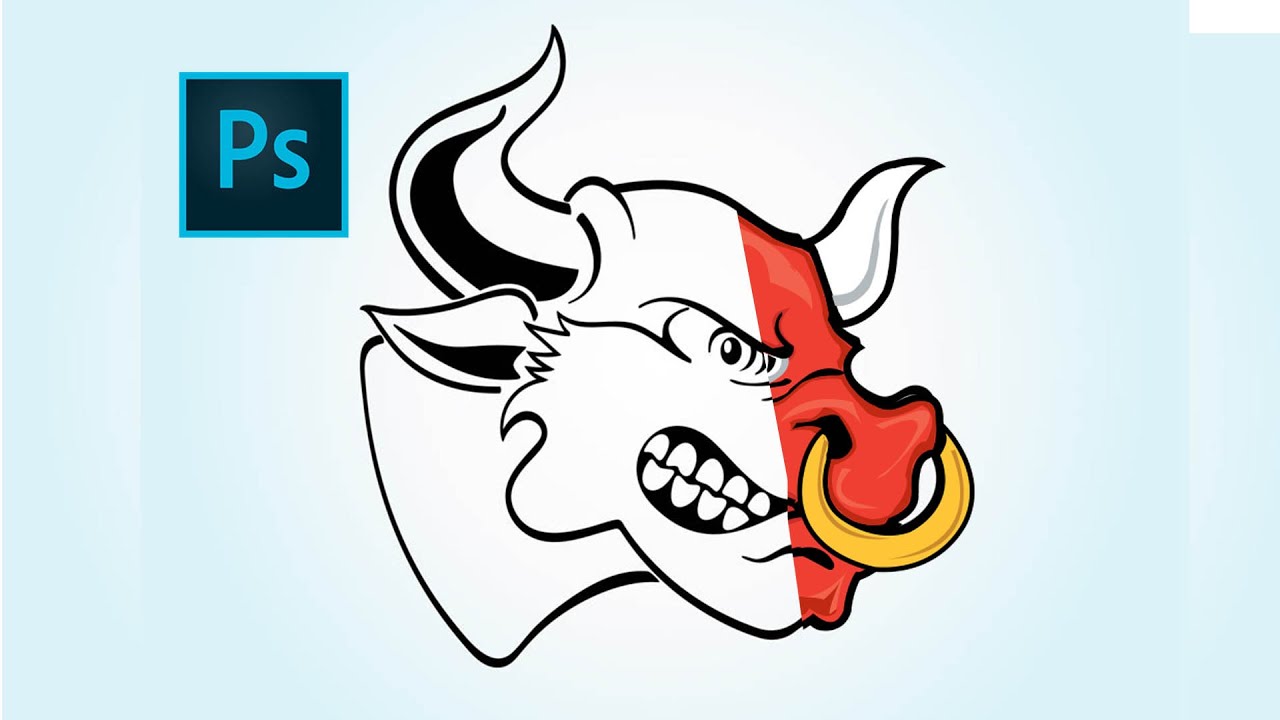 Vector Portal Angry Cartoon Bull Adobe Photoshop (Umar's Designs)